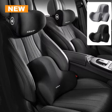 Comfortable Car Headrest Lumbar Pillow Set